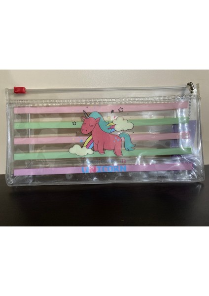 Desenli Seffaf Kalemlik Üstten Fermuarli 20 x 10 cm Asorti fırsatları