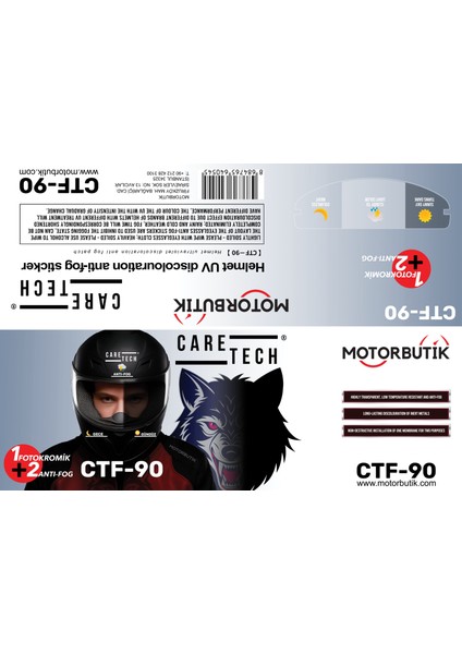 CTF-90 Motosiklet Kask Buğu Önleyici Fotokromik Film-Vizör Otomatik Kararma Anti Fog Kolay Montaj indirimleri