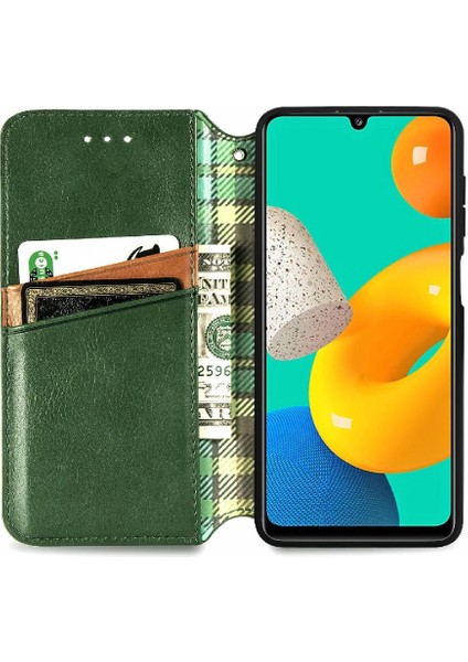 Samsung Galaxy M32 Cüzdan Fonksiyonu Için Zarif Iş Çevirme Kapağı (Yurt Dışından) modelleri