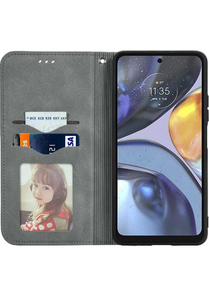 Moto G22 Basit Iş Fermuar Deri Kılıf Kordon Cüzdan Için Kılıf (Yurt Dışından) indirimleri