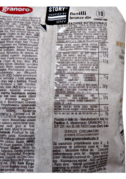 Fusilli Granoro Dedicato 500 G fiyatları