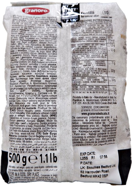 Fusilli Granoro Dedicato 500 G fırsatları