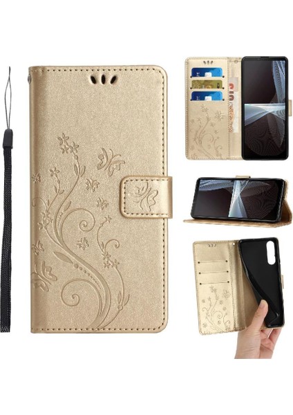 Sony Xperia 10 Iv Için Filp Durumda Manyetik Kapatma Bilek Kayışı Kickstand Pu (Yurt Dışından)