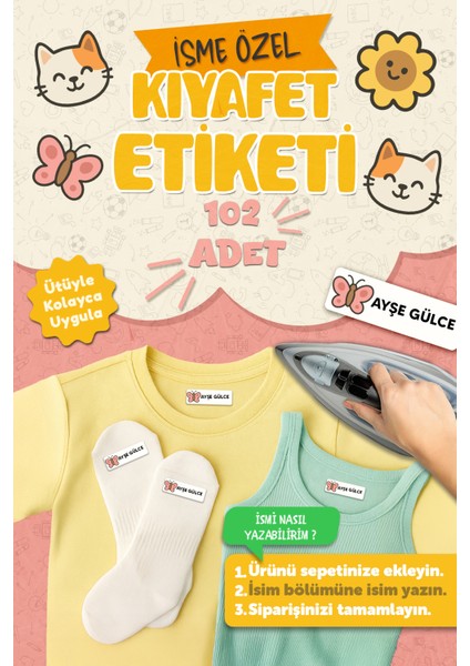 Kıyafet Etiketi - Okul Kıyafetlerine Kişiye Özel 30 Saniyede Kolay Uygulama Yıkamaya Dayanıklı Iş Mk