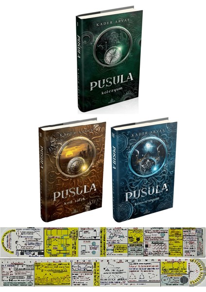 Pusula Serisi 3 Kitap Set Kader Arvas (Ciltli) + Mat. Öğreten Cetvel