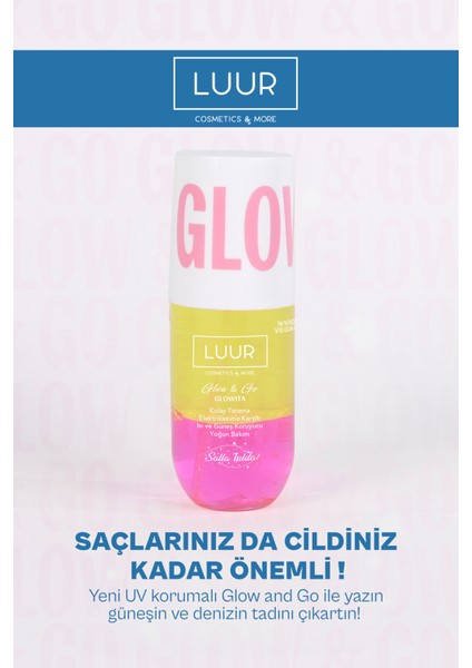 Glow & Go Glowita Çift Fazlı Saç Bakım Spreyi Canlandırıcı Etki, Kolay Tarama, Güneş Koruma 100 ml