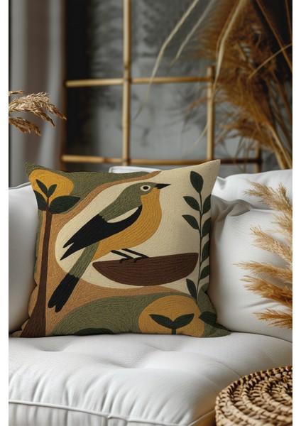 2’li Nakış Desenli, Çift Taraflı Baskı, Dekoratif Kırlent Kılıfı Seti – Bohem Stil, Fermuarlı modelleri