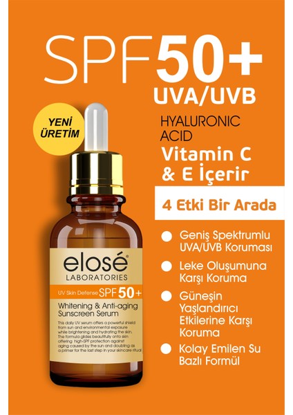 3 Adet Spf 50+ Güneş Koruma Vitaminli Yüz ve Vücut Güneş Kremi 3 x 100 Ml. ve 1 Adet Leke Karşıtı Güneş Serumu 50 Ml. modelleri