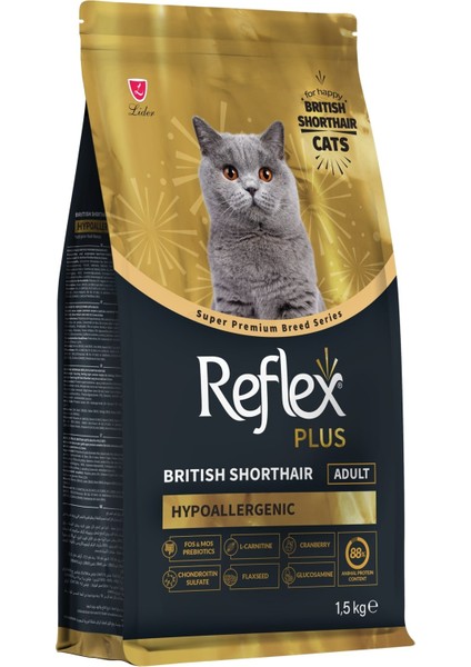 Plus Hipoalerjenik British Shorthair Yetişkin Kedi Maması 1,5kg