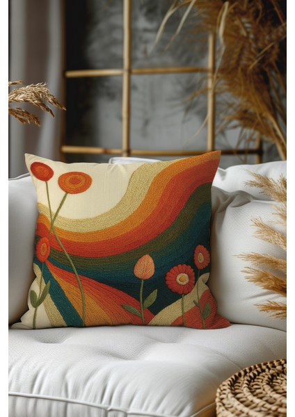 2’li Nakış Desenli, Çift Taraflı Baskı, Dekoratif Kırlent Kılıfı Seti – Bohem Stil, Fermuarlı modelleri