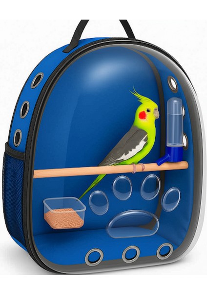 Suluklu ve Yemlikli Büyük Boy Papağan Taşıma Çantası (Jakoya Uygundur) Dev Boy Tünekli Kuş Çantası modelleri