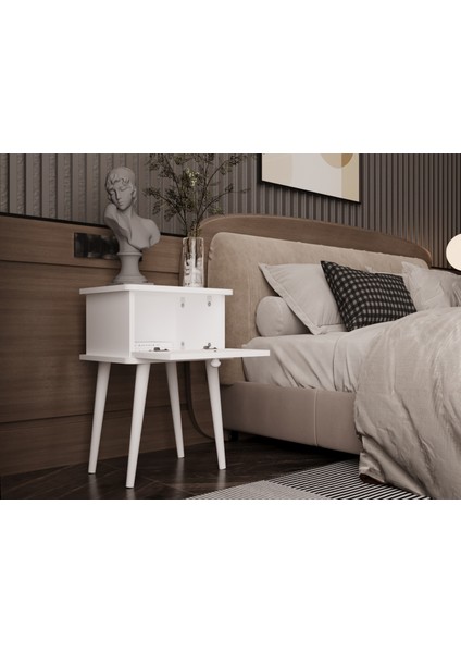 Lunaris Komodin %100 Mdf Lake Boyalı Ahşap Ayak fiyatları