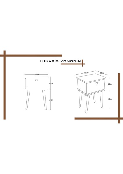 Lunaris Komodin %100 Mdf Lake Boyalı Ahşap Ayak fırsatları