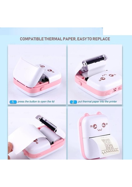 Mini Fotoğraf Resim Yazıcı Kablosuz Etiket Yazıcı Baskı Makinesi Ios Android Uyumlu Termal Printer indirimleri