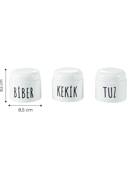 3’lü Porselen Salt Pepper Sugar Baharatlık Kavanoz Seti - Tuz, Biber, Kekik Saklama Kabı modelleri