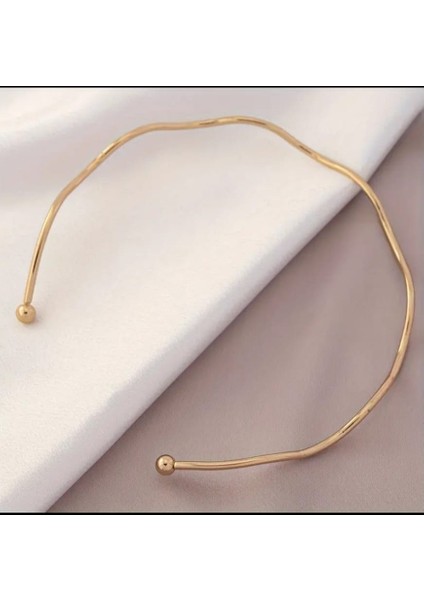 Burmalı Metal Spiral Dalgalı Kelepçe Kolye modelleri