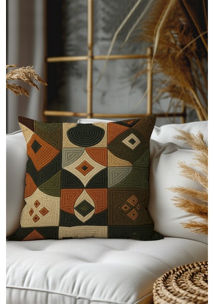 2’li Nakış Desenli, Çift Taraflı Baskı, Dekoratif Kırlent Kılıfı Seti – Bohem Stil, Fermuarlı modelleri