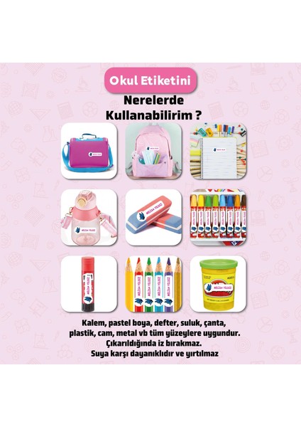 Kelebek Temalı Kişiye Özel Isimli Defter Kalem Okul Etiketi, Yırtılmaz Pvc Etiket, Sudan Etkilenmez modelleri