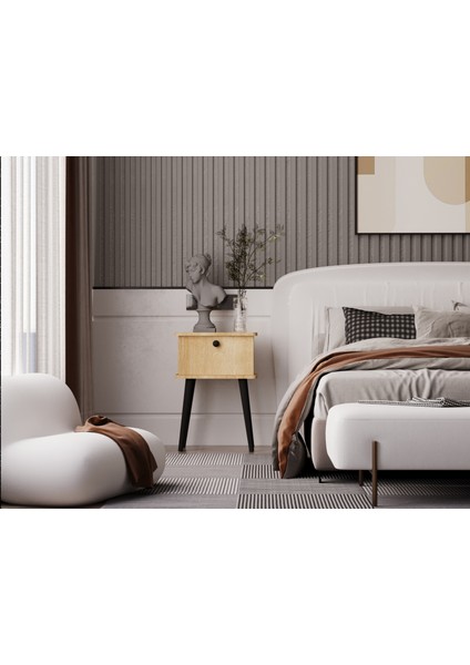 Lunaris Komodin %100 Mdf Lake Boyalı Ahşap Ayak
