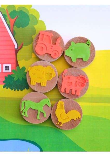 Çiftlik Ahşap Damga Set - 6 Adet