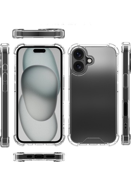 Apple iPhone 16 Plus Kılıf Ultra Korumalı Şeffaf Antishock Silikon fiyatları