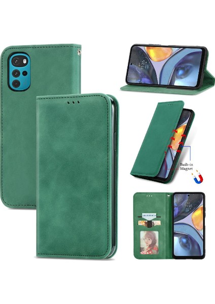 Moto G22 Basit Iş Fermuar Deri Kılıf Kordon Cüzdan Için Kılıf (Yurt Dışından)
