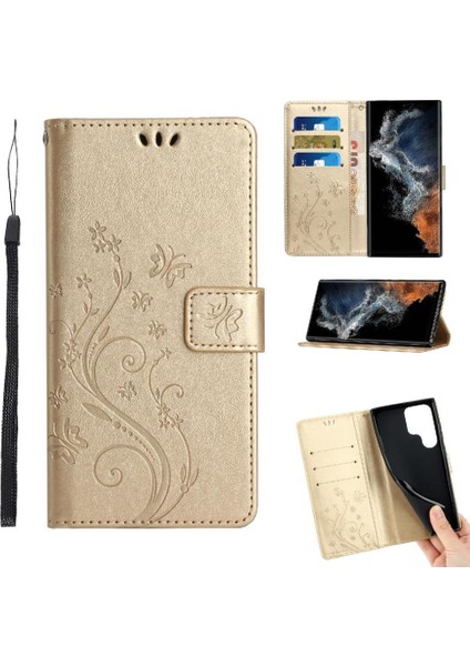 Samsung Galaxy S23 Ultra Kickstand Manyetik Kapatma Bilek Pu Için Filp Durumda (Yurt Dışından)
