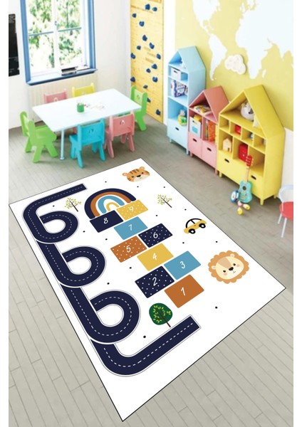 Dijital Baskı Kaymaz Taban Yıkanabilir Modern Özel Tasarım Çocuk Halısı ve Yolluk