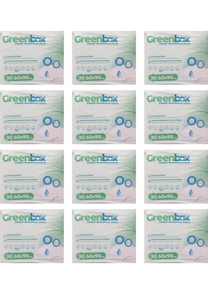 Greenbox - Hasta Altı Serme Bezi 60X90 - 30 Adetli - 12 Paket