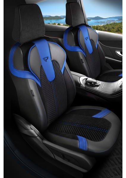 Panda Monte Carlo Serisi Velor Kadife Kumaş Oto Koltuk Kılıfı - Tam Set