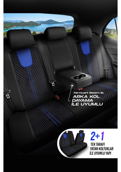 Panda Monte Carlo Serisi Velor Kadife Kumaş Oto Koltuk Kılıfı - Tam Set modelleri