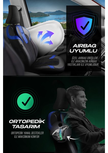 Panda Monte Carlo Serisi Velor Kadife Kumaş Oto Koltuk Kılıfı - Tam Set fırsatları