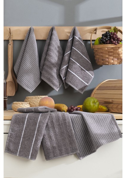 Sophia Mutfak Havlusu 6 Adet (45X30 Cm) Antrasit