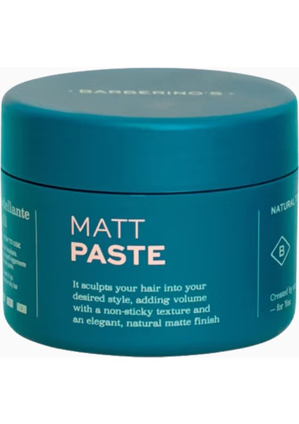 Barberıno's Mat Macun, Doğal Mat Görünüm ve Dokulu Şekillendirme