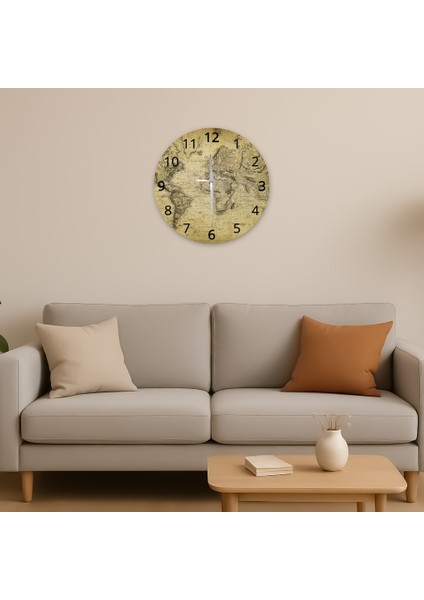 Modern Dekoratif Sessiz Akar Duvar Saati - Temperli Cam 37 cm HS002