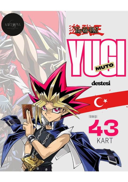 Yu-Gi-Oh! Yugi Muto Destesi 43 Parça Kahverengi Kağıt Kartlar Türkiye Menşeli