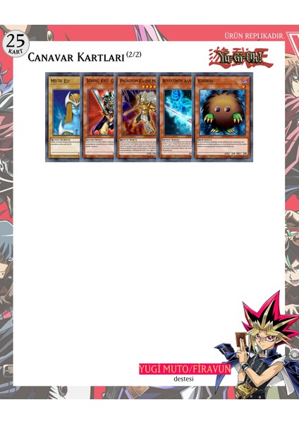 Yu-Gi-Oh! Yugi Muto Destesi 43 Parça Kahverengi Kağıt Kartlar Türkiye Menşeli modelleri