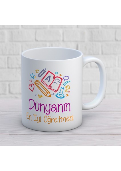 Dünyanın En Iyi Öğretmeni - Öğretmenler Günü Temalı Baskılı Kupa Bardak Mod1