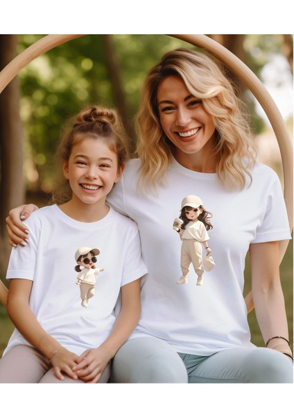 Yeni Sezon Cool Aile Kombin Tişört- Trend Tshirt (Tekli Üründür Kombin Için Sepete 2 Adet Ekleyiniz)