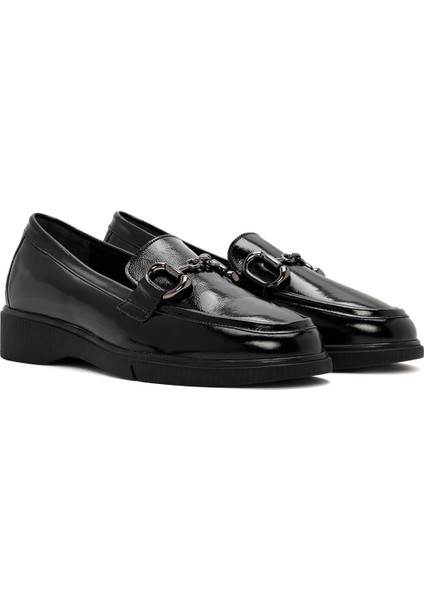 Kadın Siyah Tokalı Rugan Deri Comfort Loafer 25AFD410216 modelleri