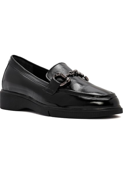 Kadın Siyah Tokalı Rugan Deri Comfort Loafer 25AFD410216