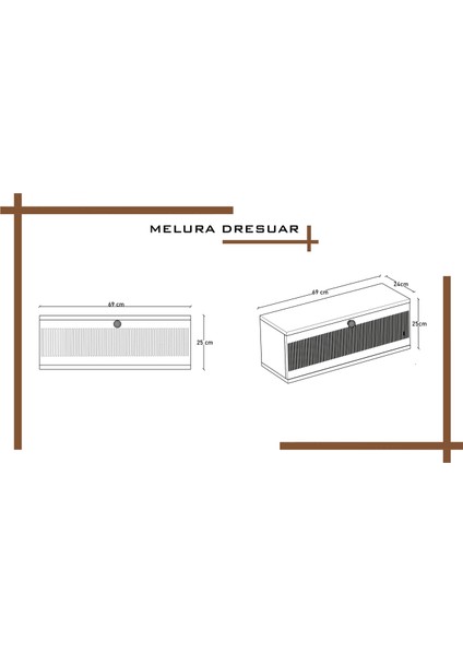 Melura Dresuar %100 Mdf Kapaklı Duvara Monte fırsatları