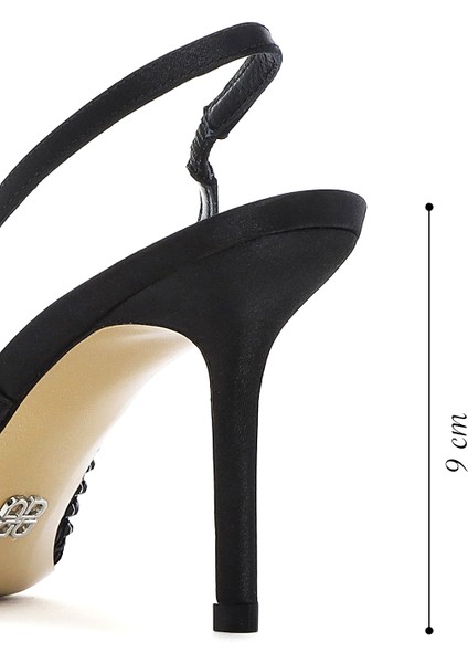 Kadın Siyah Taşlı Arkası Açık Ince Topuklu Deri Ayakkabı 25AFD1207TS fiyatları