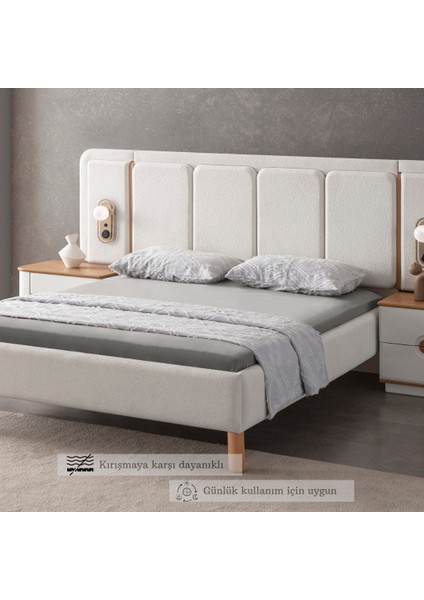 Anna Delux Çift Kişilik Çok Amaçlı Yatak Örtüsü Seti Gri Pamuk Nevresim Takımı Günlük 220X240