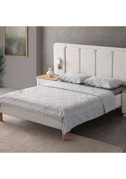 Anna Delux Çift Kişilik Çok Amaçlı Yatak Örtüsü Seti Gri Pamuk Nevresim Takımı Günlük 220X240 modelleri