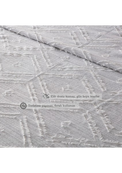 Anna Delux Çift Kişilik Çok Amaçlı Yatak Örtüsü Seti Gri Pamuk Nevresim Takımı Günlük 220X240
