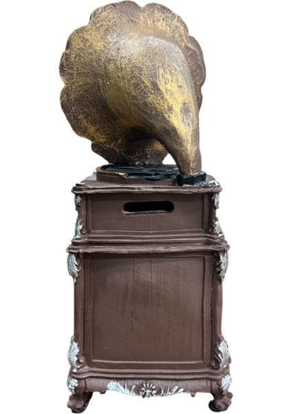 Gramofon Dekoratif Biblo ve Kumbara - Nostaljik Vintage Tasarım, Ev ve Ofis Için Şık Masaüstü Aksesuar, Koleksiyonluk Retro Obje, 11X27X11 Cm modelleri