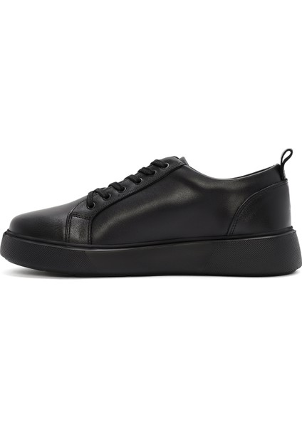 Erkek Siyah Bağcıklı Deri Sneaker 25WFD681818 fiyatları