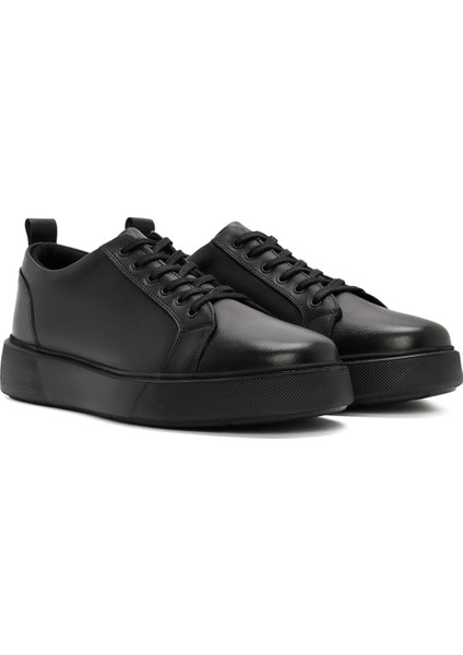 Erkek Siyah Bağcıklı Deri Sneaker 25WFD681818 modelleri