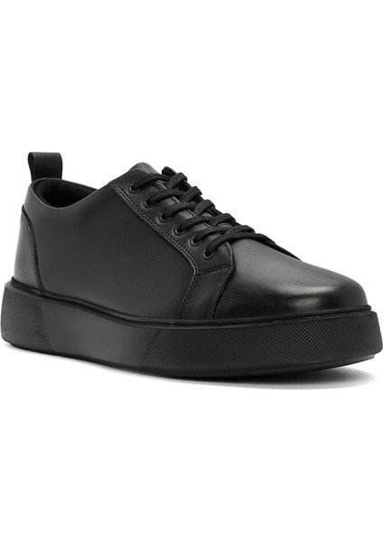 Erkek Siyah Bağcıklı Deri Sneaker 25WFD681818